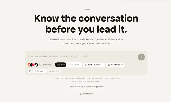 Hakkan gathering the conversation across social platforms and the open web.