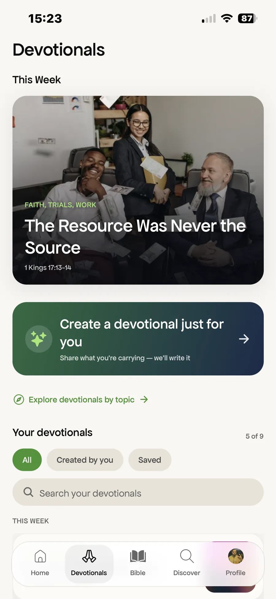 Devotionals, including one written for you.